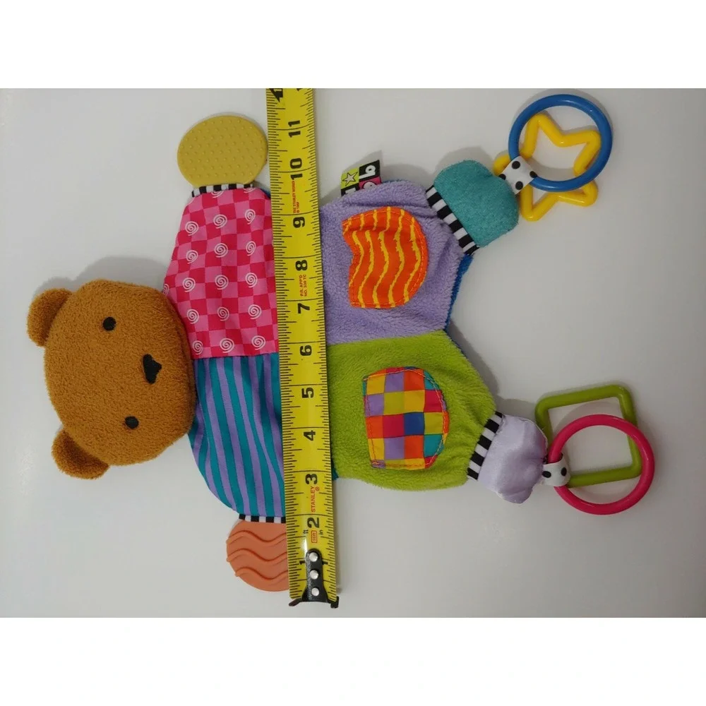 Kids Preferred Teddy bear teether Security Blanket blue purple pink swirl stripe